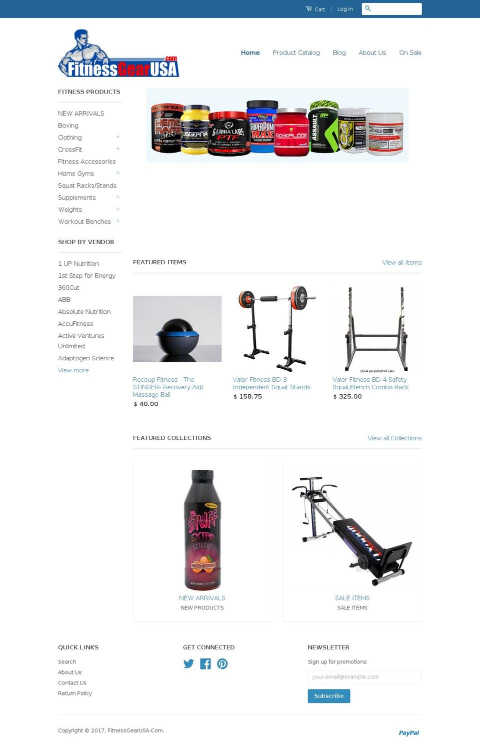 fitnessgearusa.com shopify website screenshot