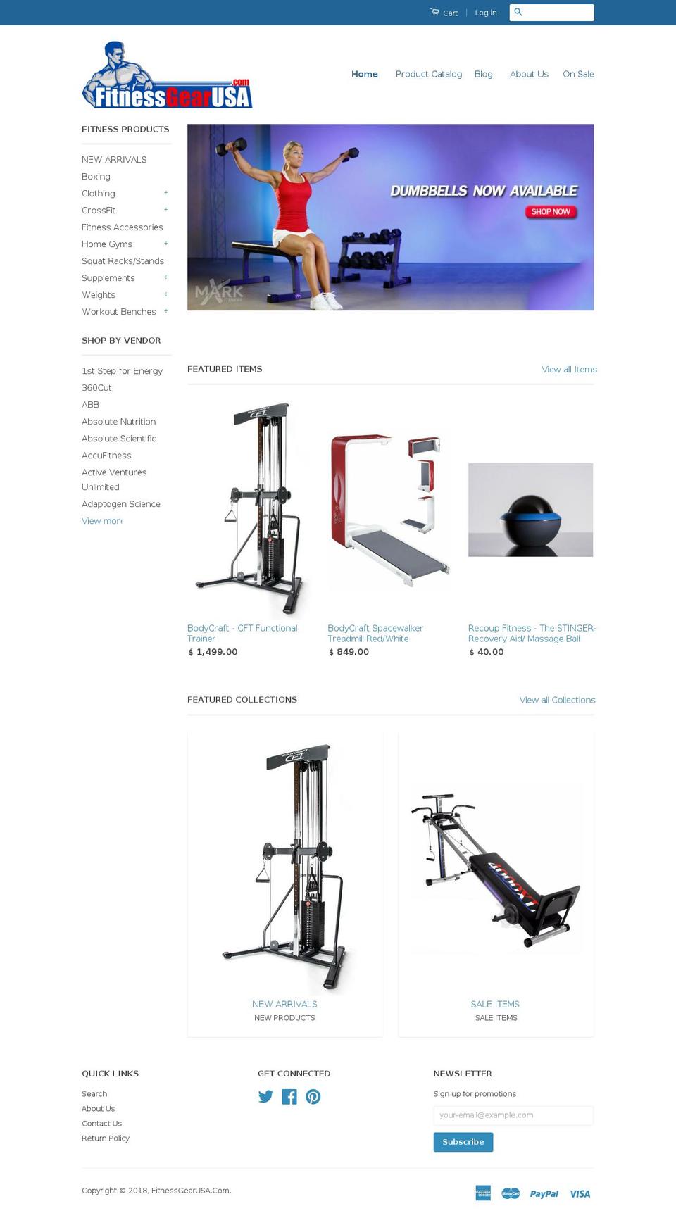 fitnessgearusa.org shopify website screenshot