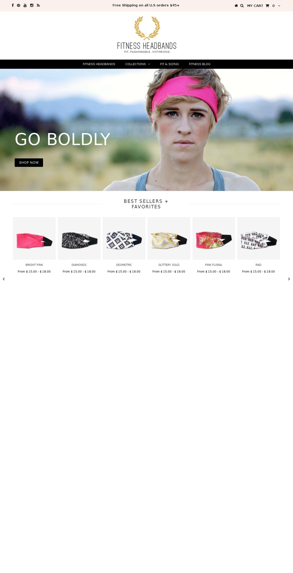 fitnessheadbands.com shopify website screenshot