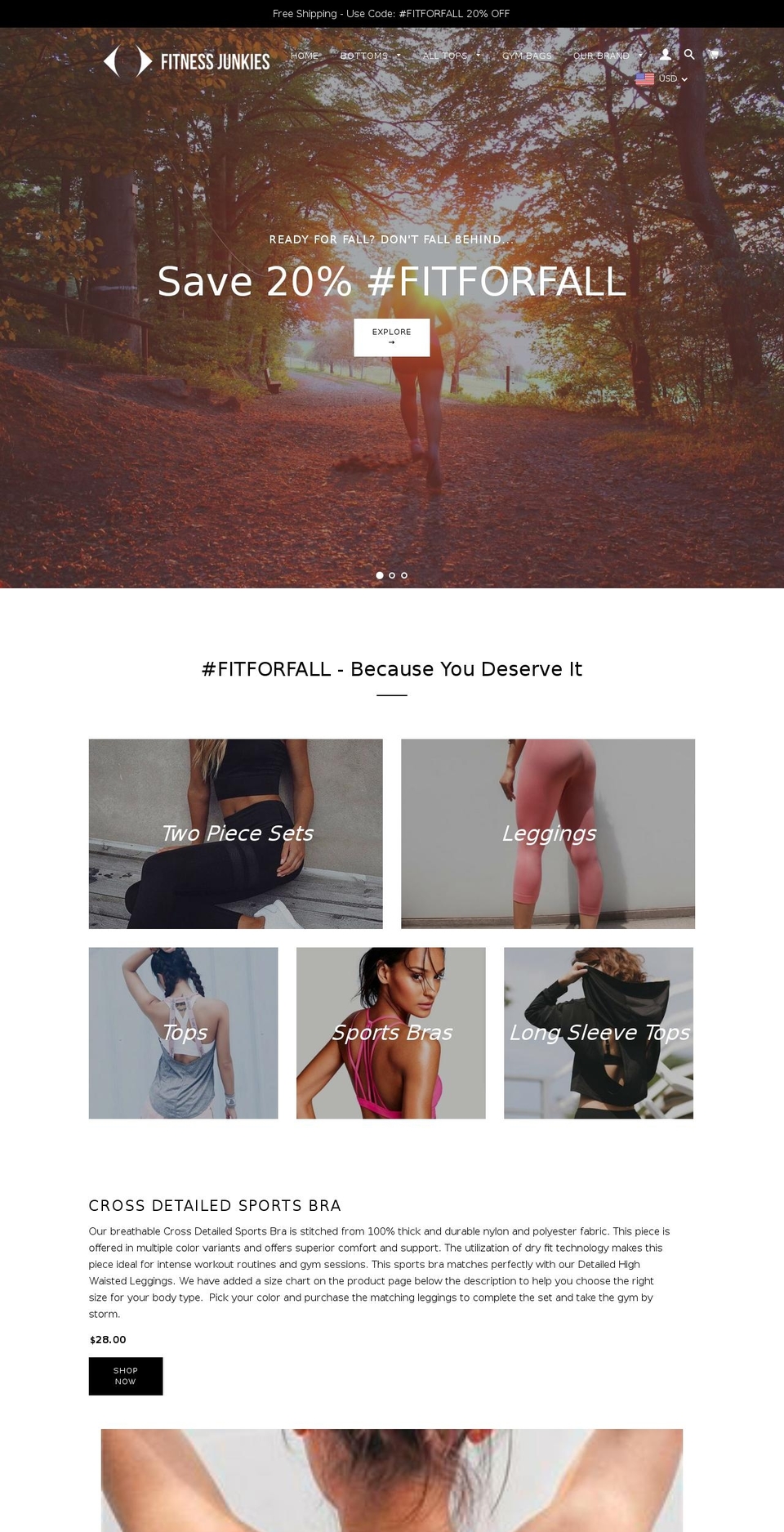 fitnessjunkies.net shopify website screenshot