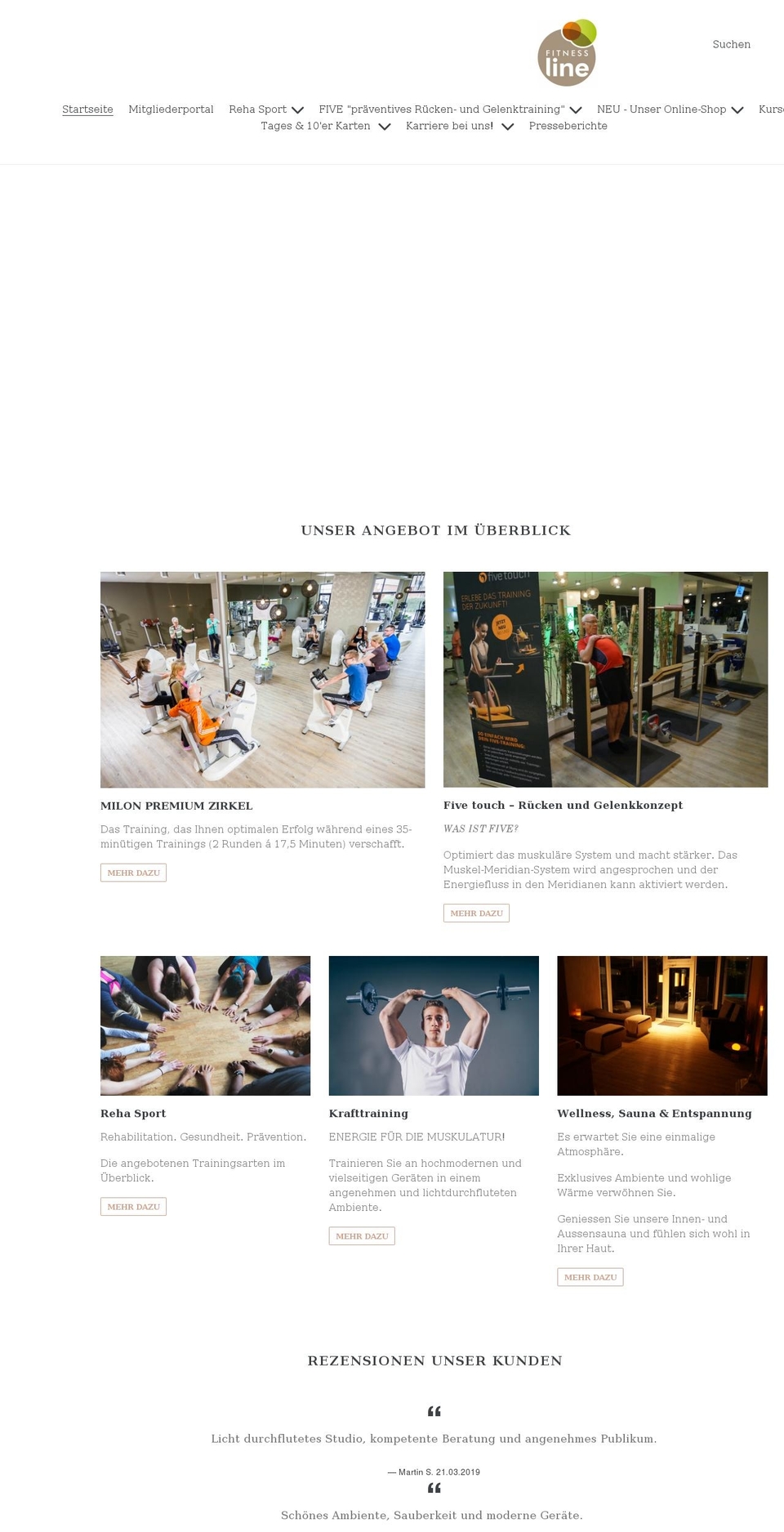 fitnessline.net shopify website screenshot