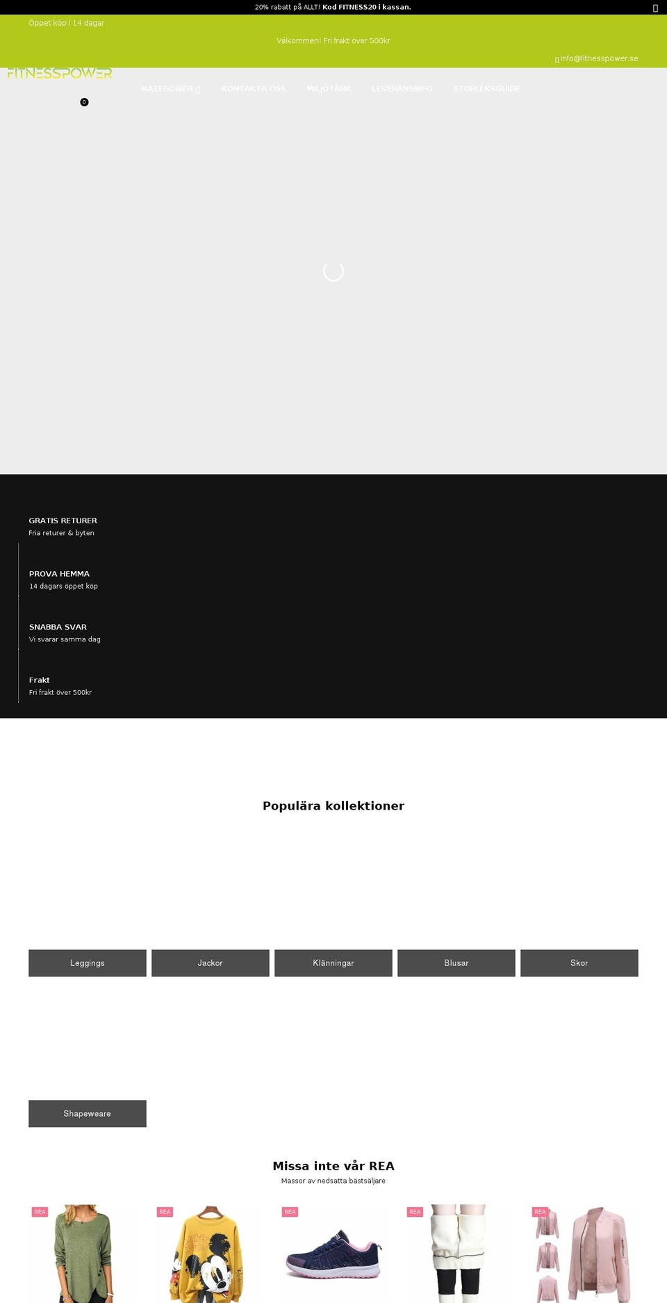 fitnesspower.se shopify website screenshot