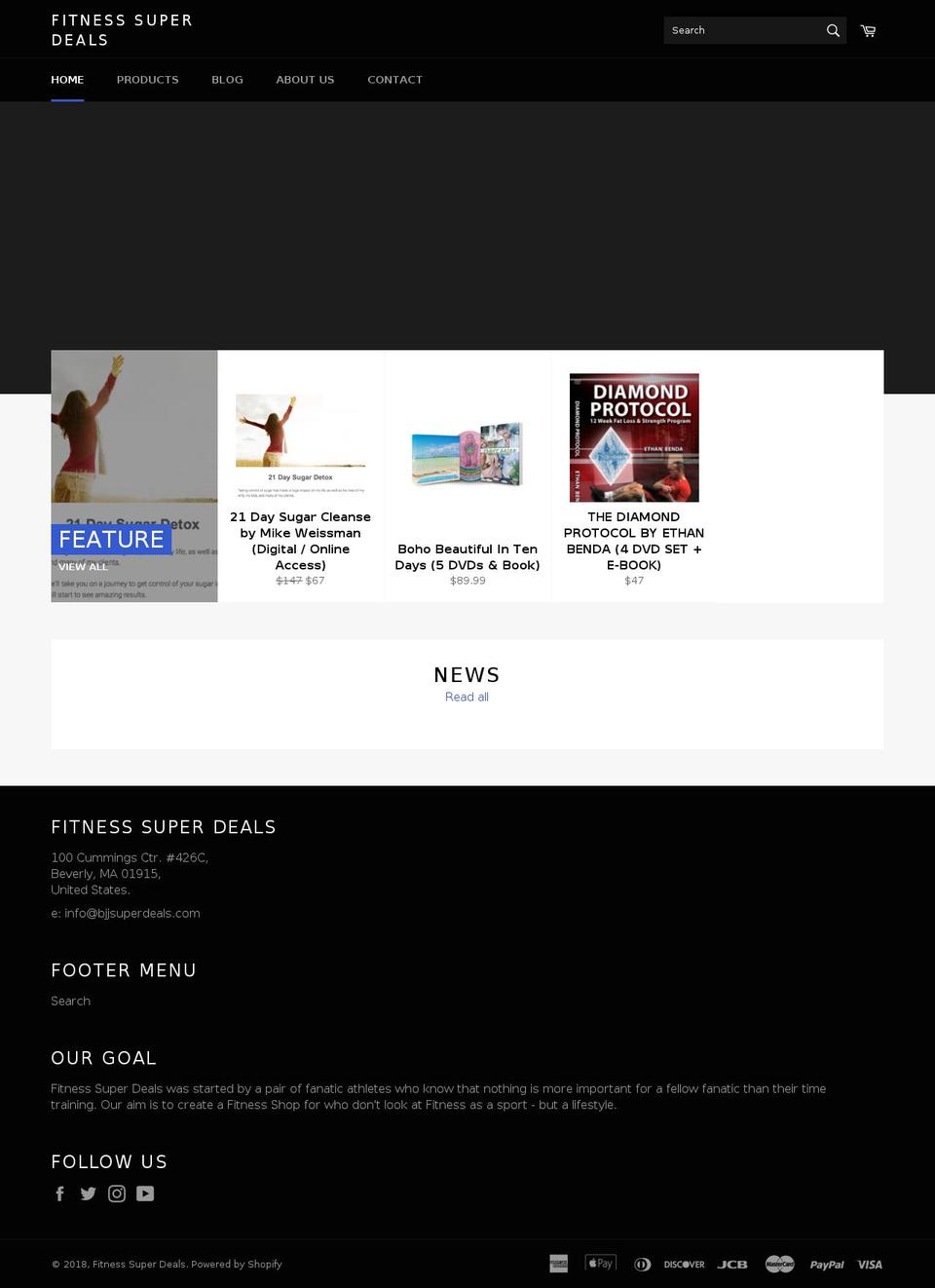 theme-fanatics-venture Shopify theme site example fitnesssuperdeals.com