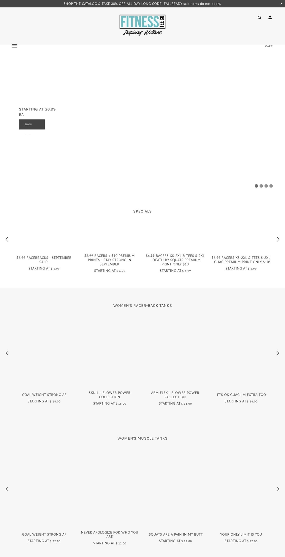 fitnessteeco.com — Shopify storefront screenshot