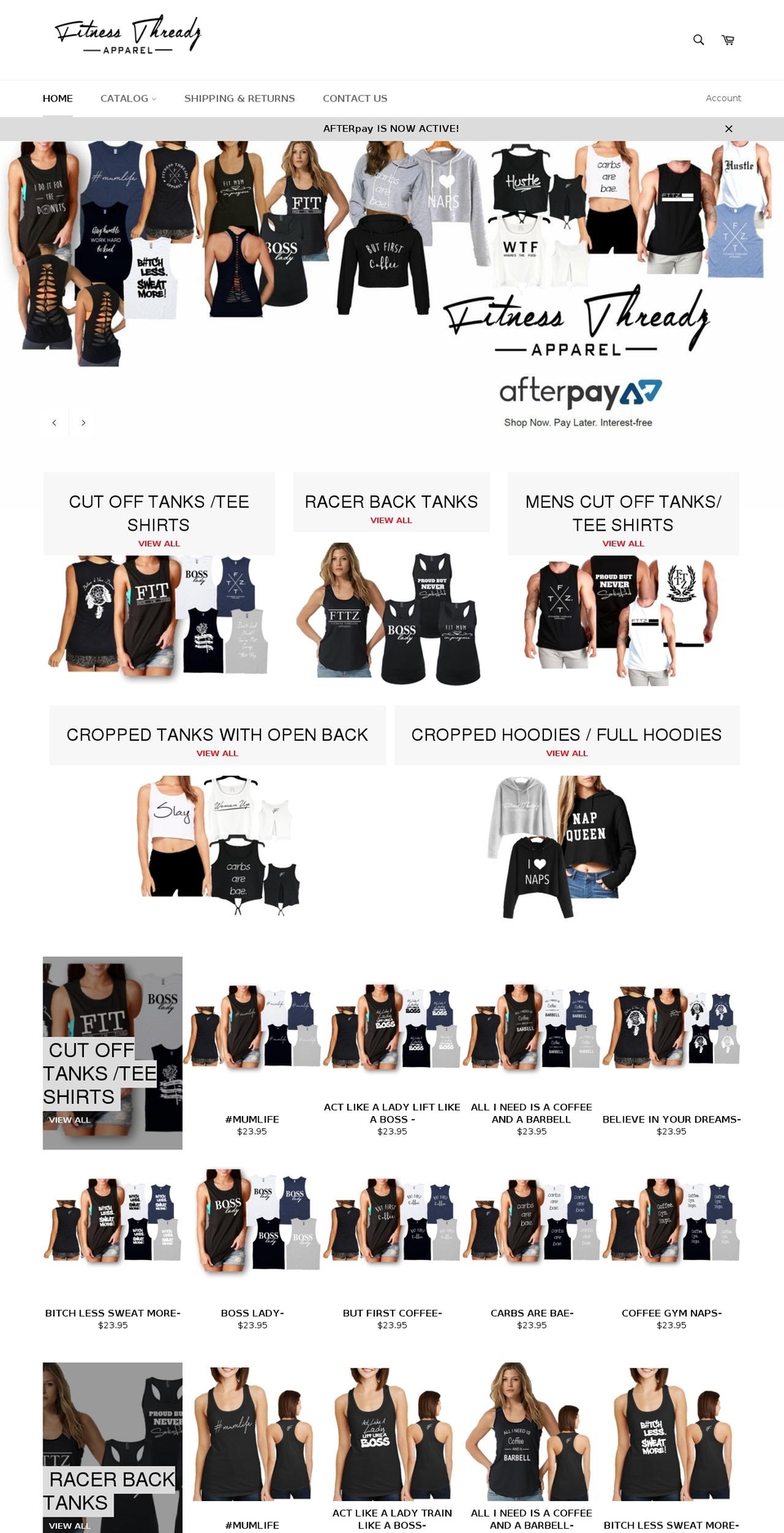 fitnessthreadz.com shopify website screenshot