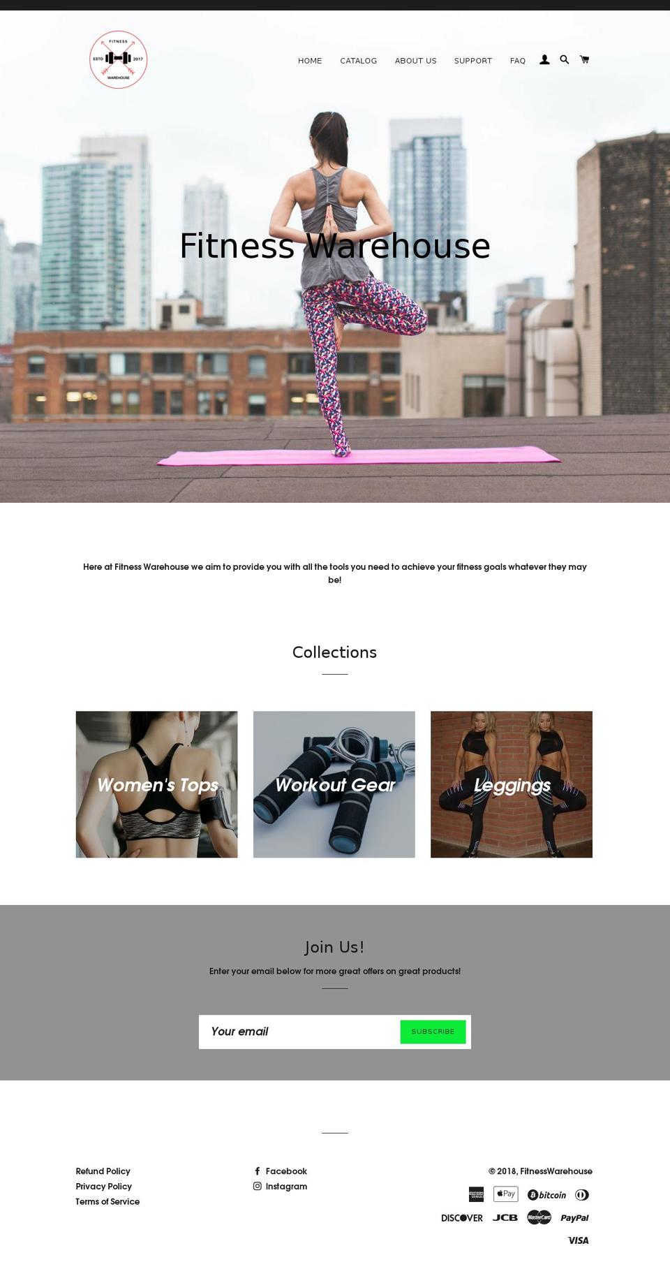 fitnesswarehousestore.com — Shopify storefront screenshot