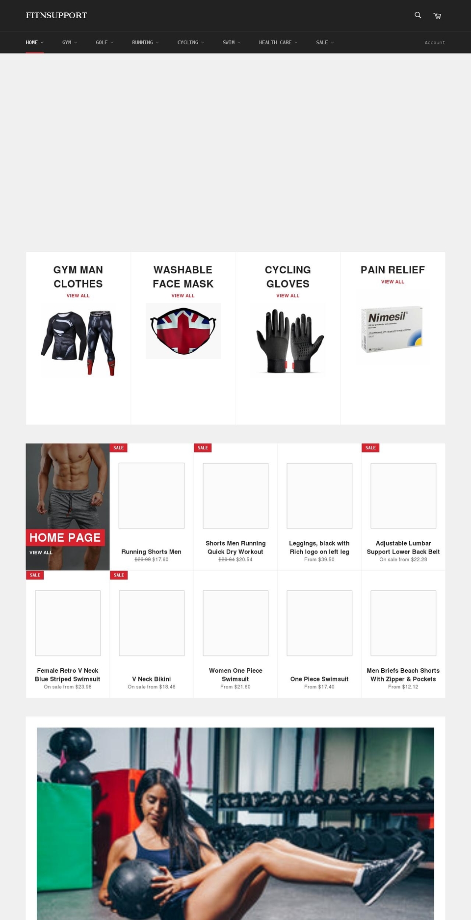 fitnsupport.com shopify website screenshot