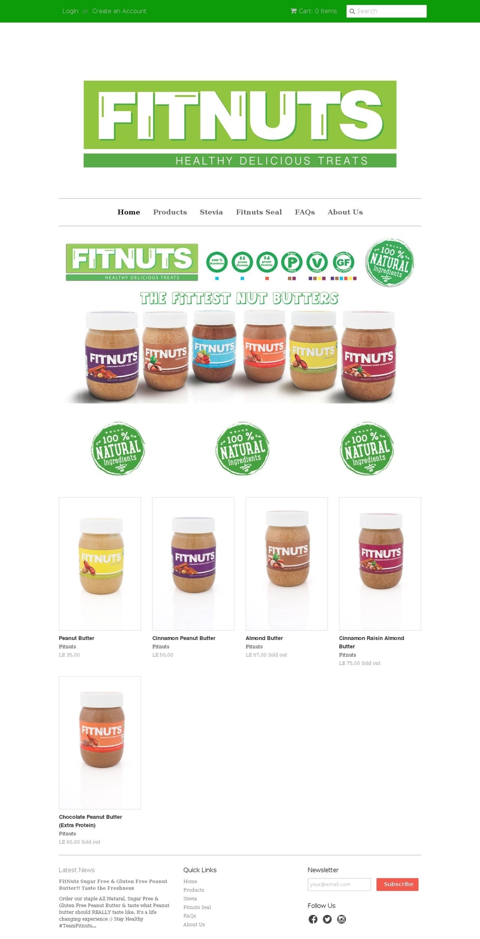 fitnutsnutrition.com shopify website screenshot