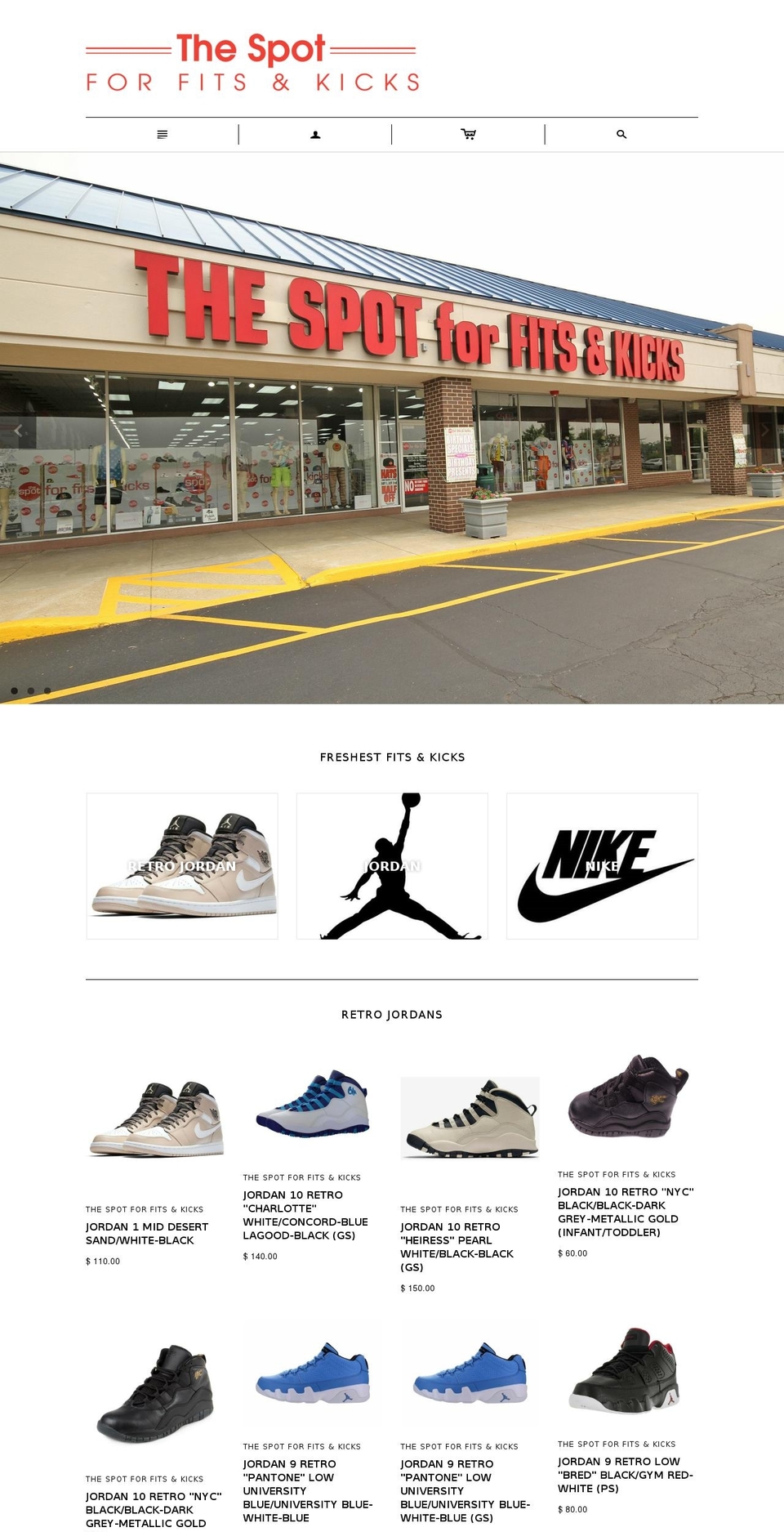 fitsandkicks.com — Shopify storefront screenshot