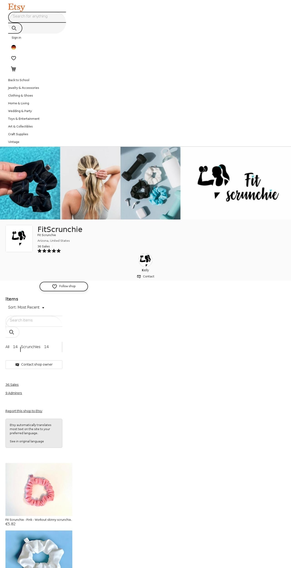 fitscrunchie.com — Shopify storefront screenshot