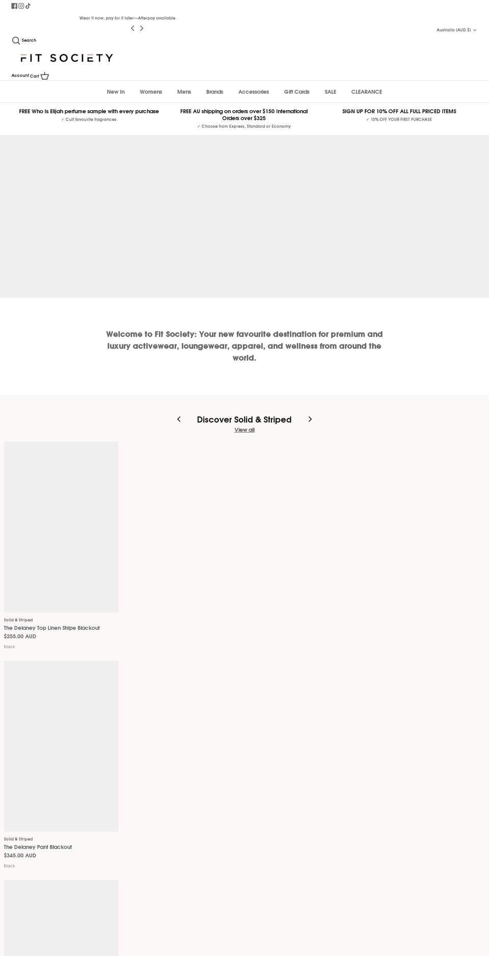 fitsociety.com.au shopify website screenshot