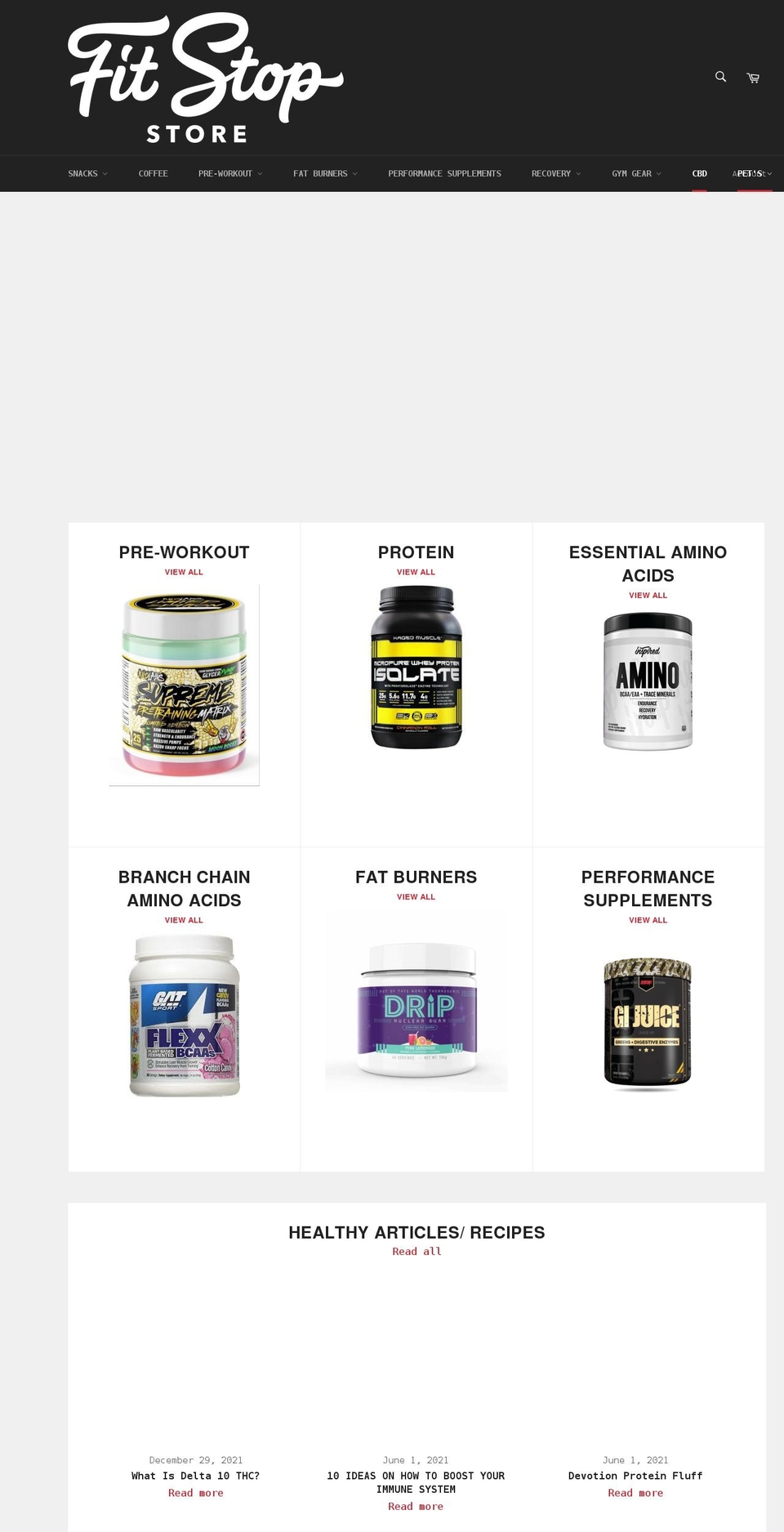 fitstopstore.com shopify website screenshot