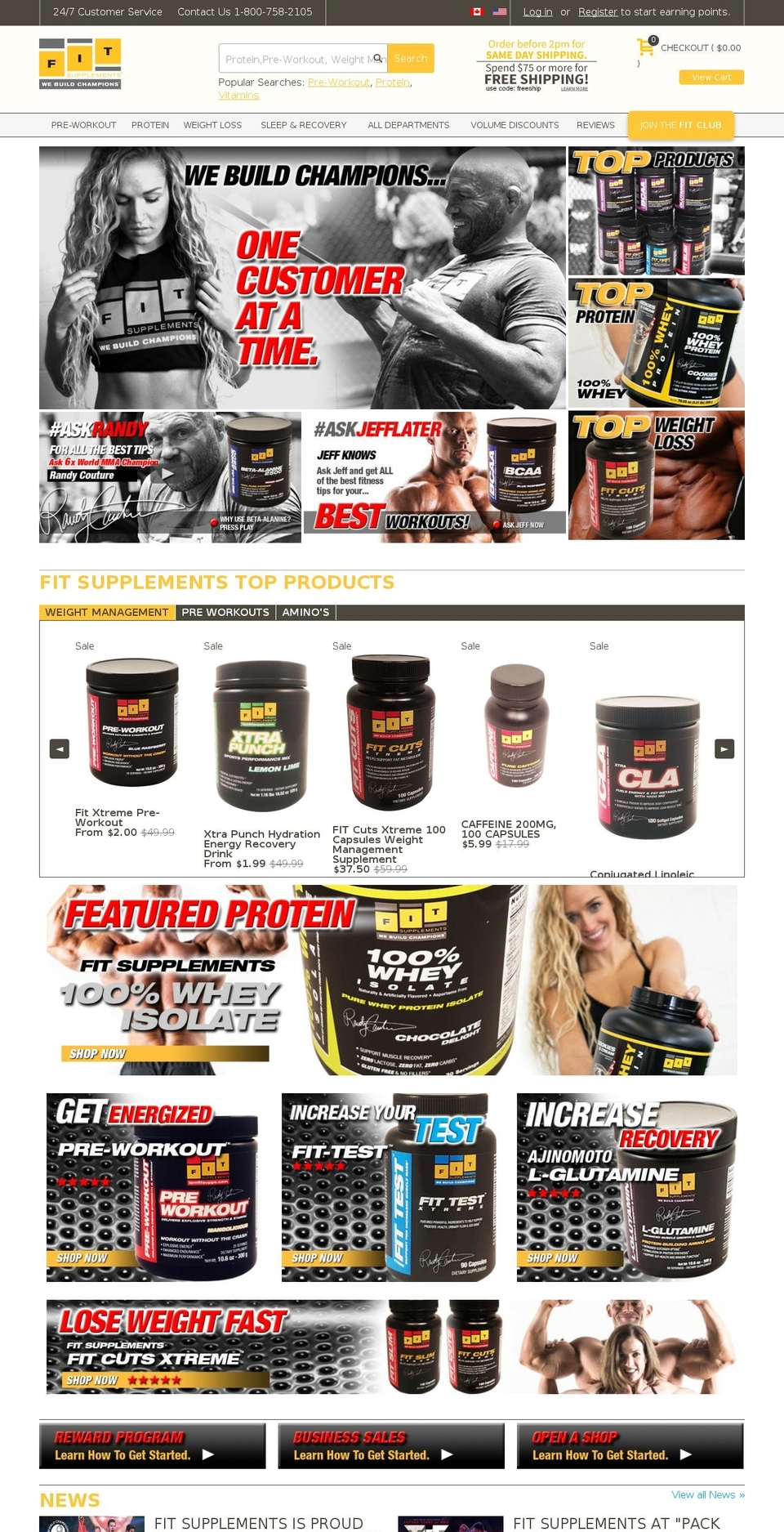 Theme Shopify theme site example fitsupplements.ca