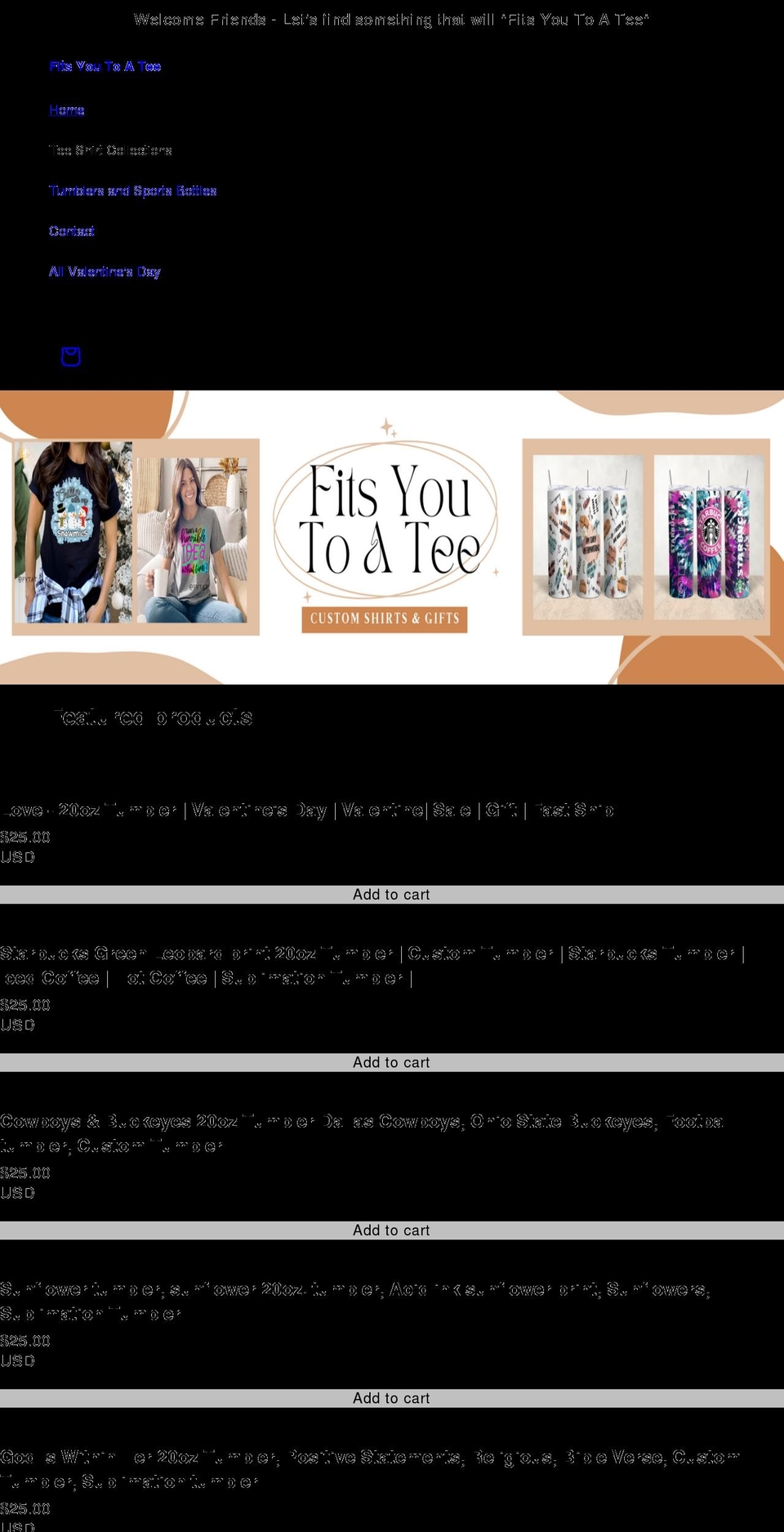 fitsyoutoatee.com shopify website screenshot