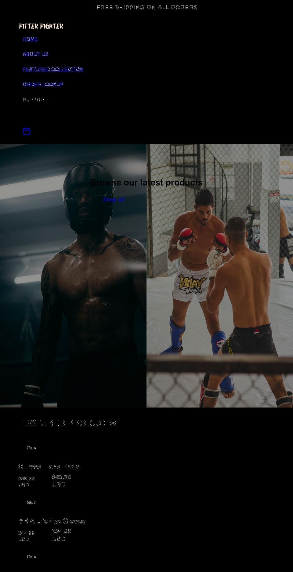 fitterfighter.com shopify website screenshot