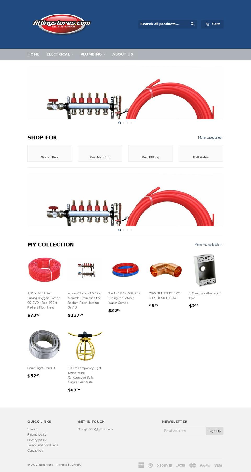 fittingstores.com shopify website screenshot