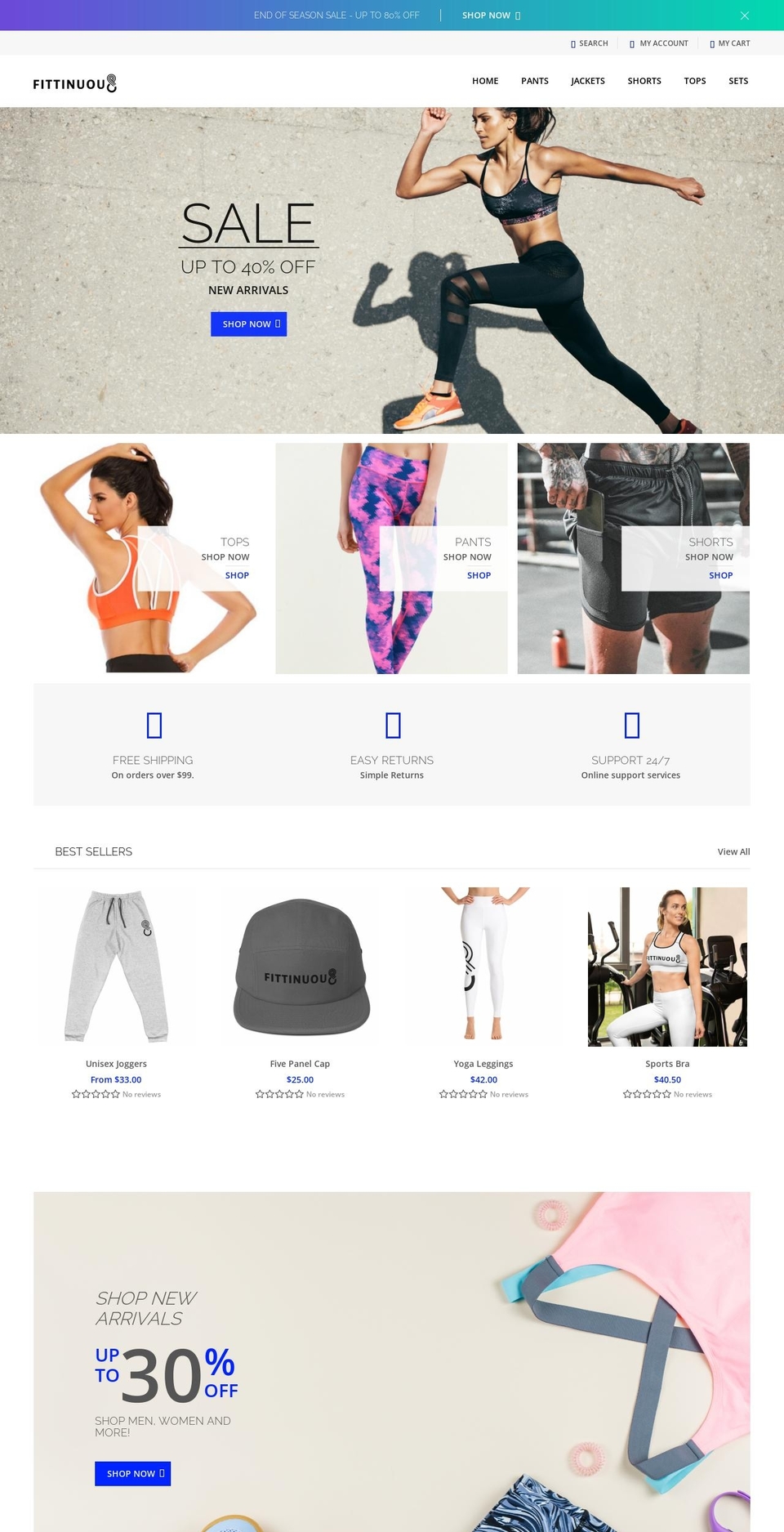 Activewear premier theme Shopify theme site example fittinuous.com