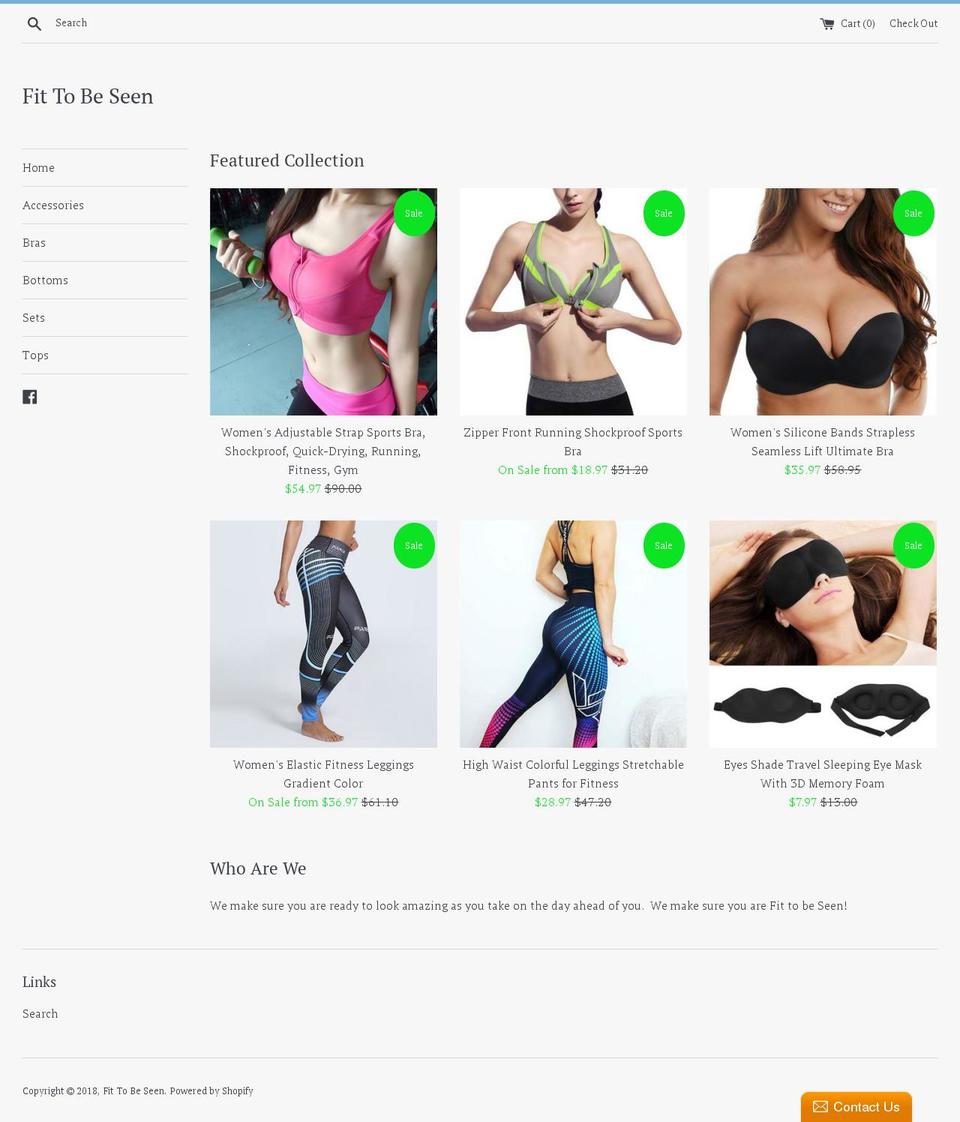 fittobeseen.com — Shopify storefront screenshot