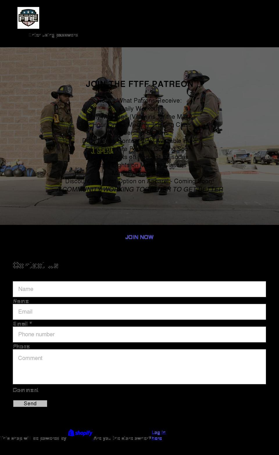 fittofightfire.com shopify website screenshot