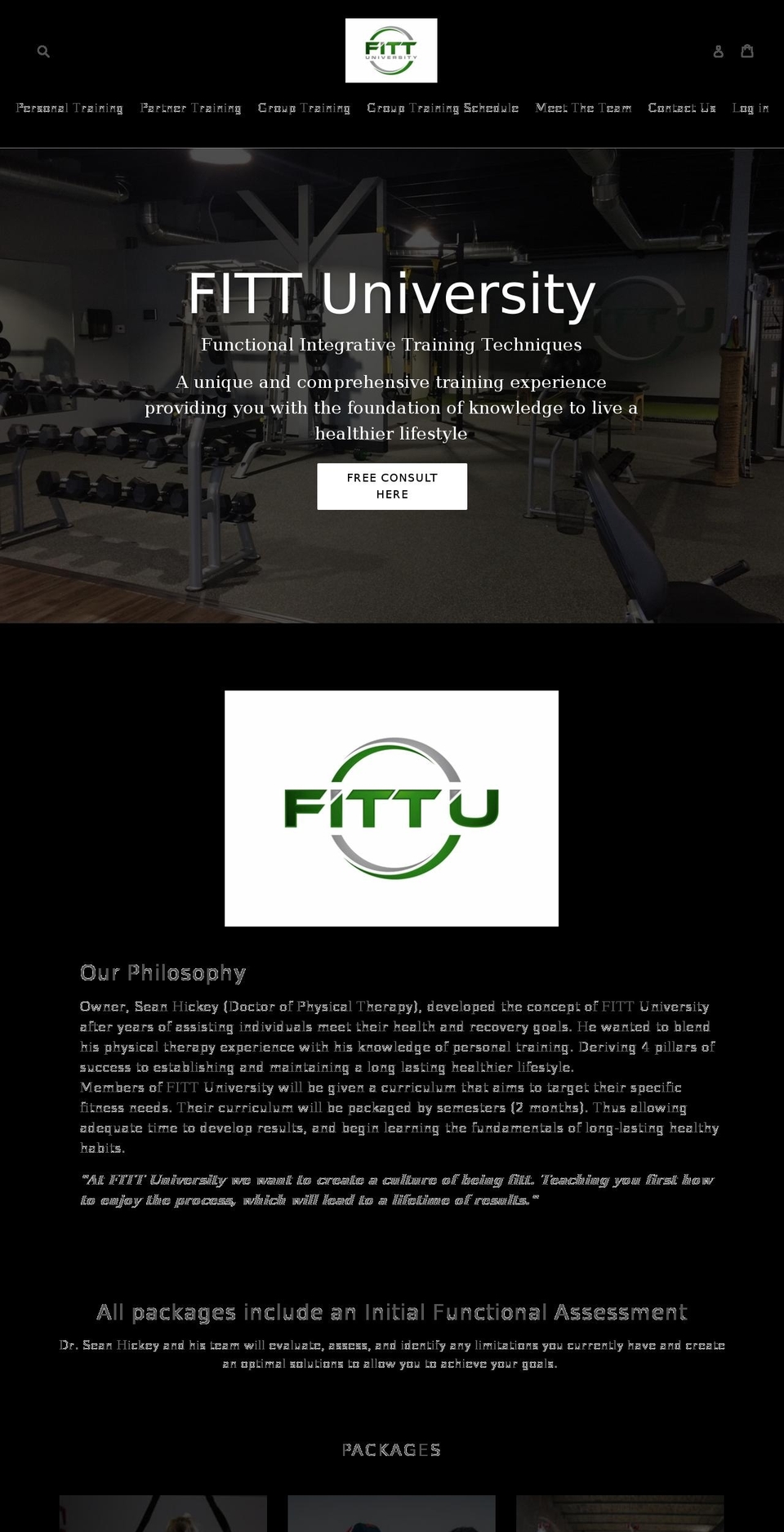 fittuniversity.net shopify website screenshot