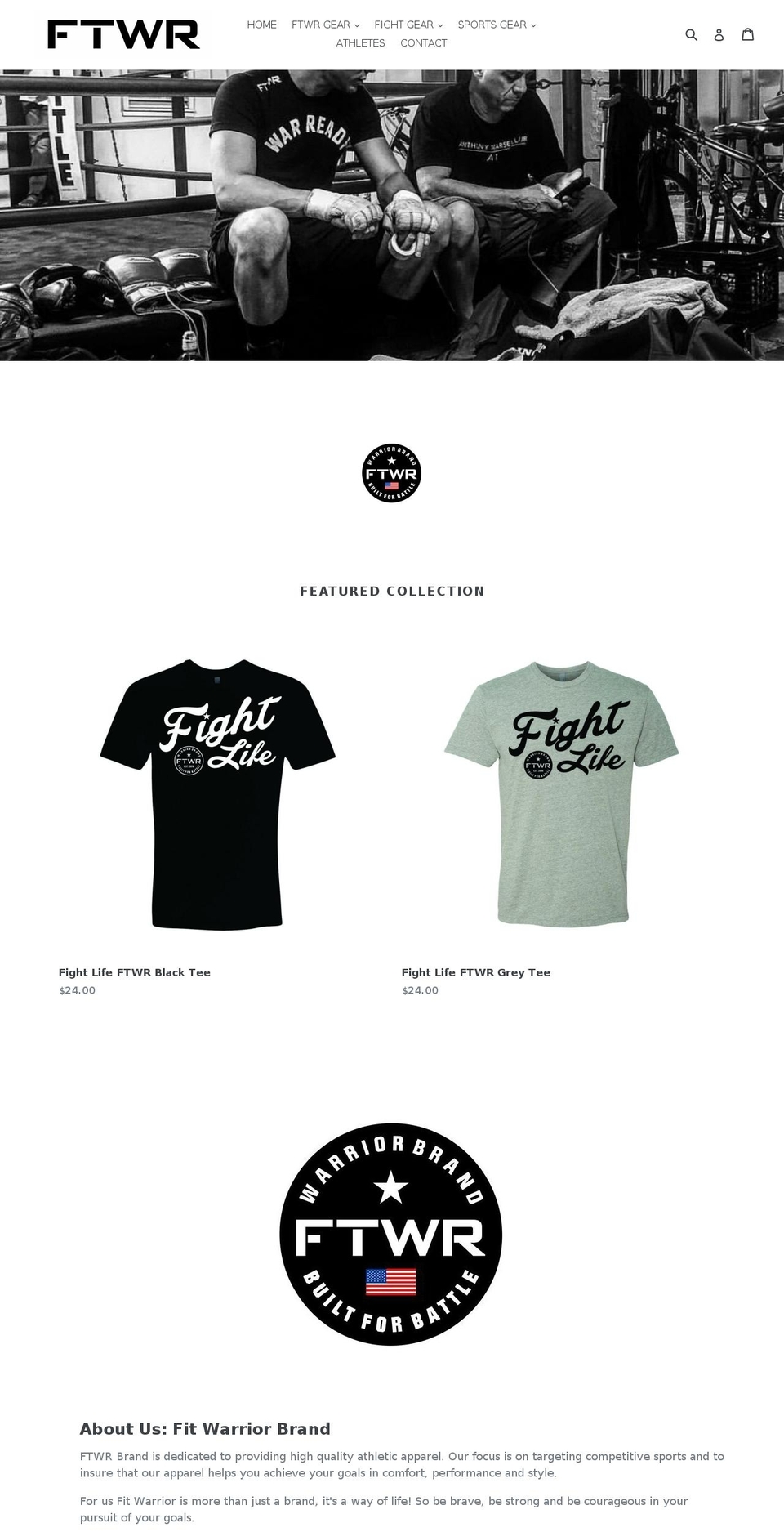 fitwarriorteam.com — Shopify storefront screenshot