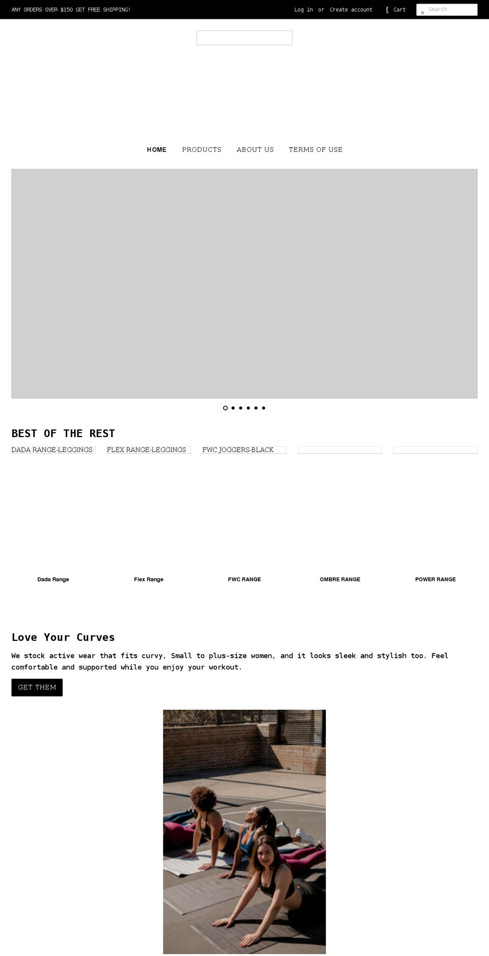 fitwithcurvesactivewear.com.au shopify website screenshot