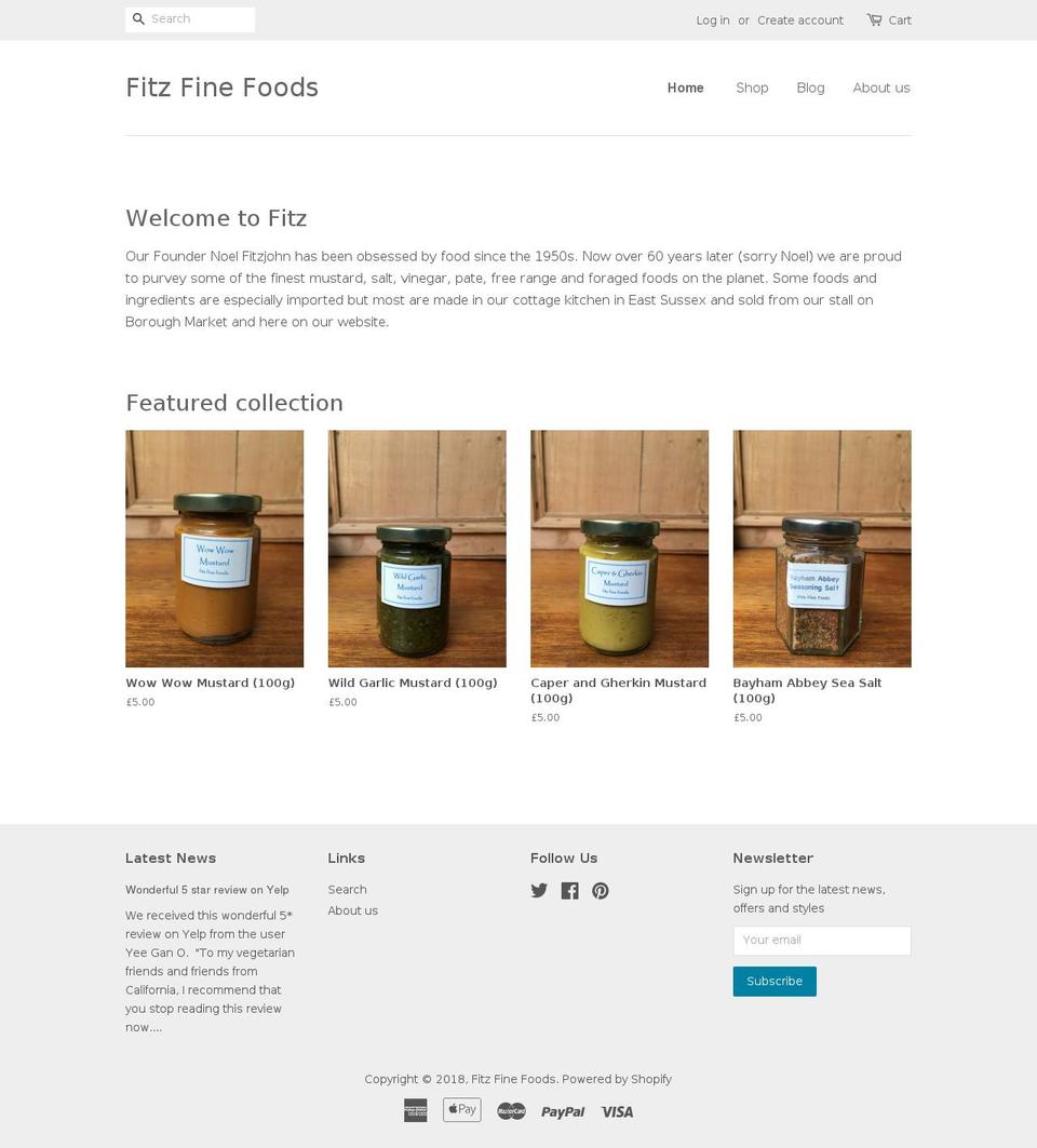 fitzfinefoods.com — Shopify storefront screenshot