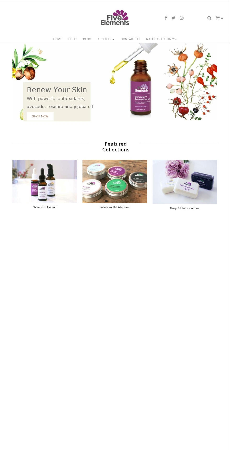 five-elements.co.nz shopify website screenshot