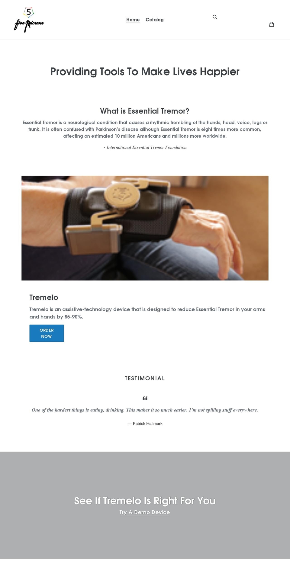 five-microns.myshopify.com shopify website screenshot