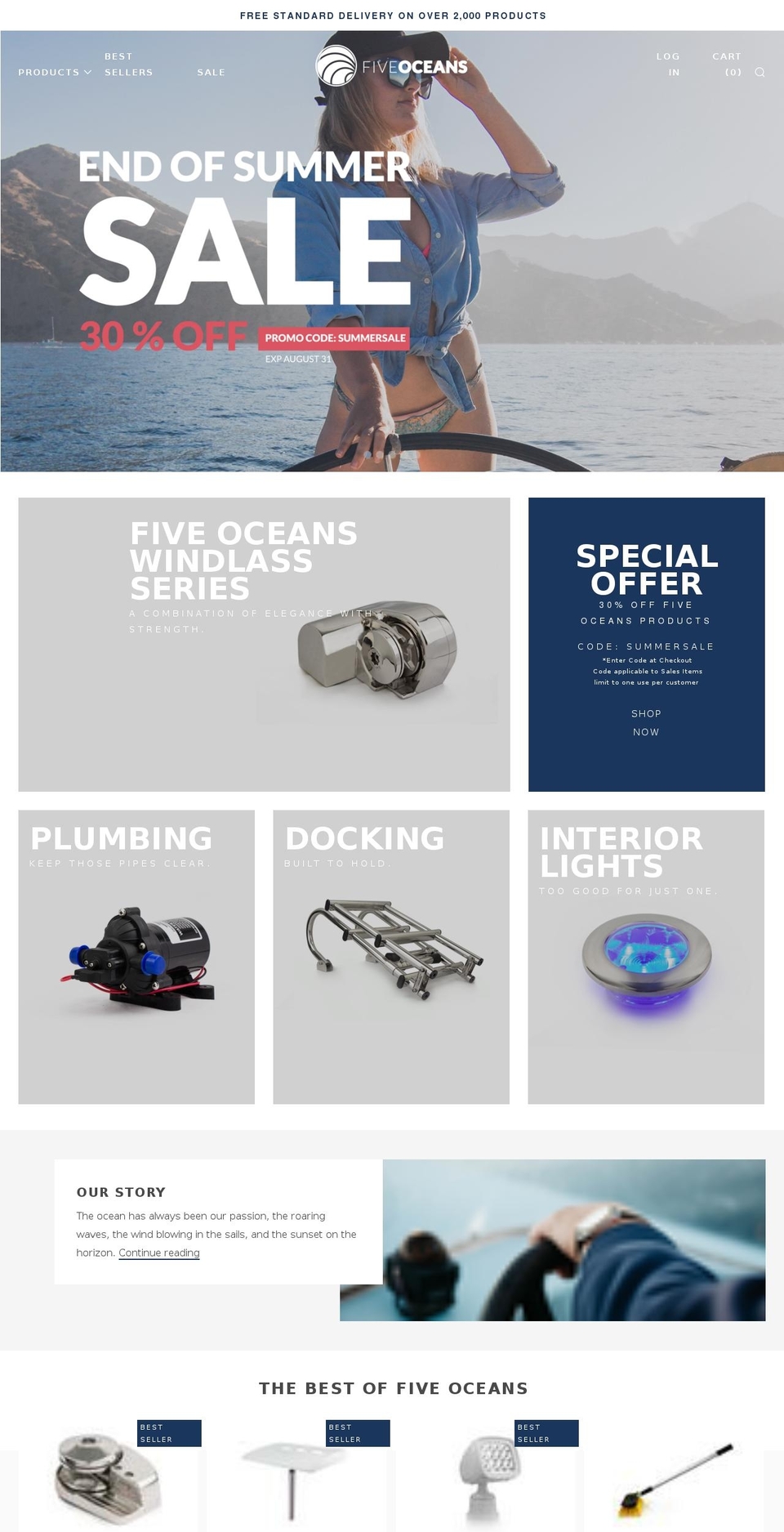 five-oceans.com shopify website screenshot