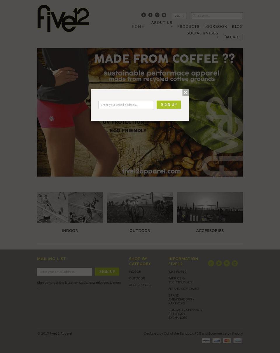 Five Shopify theme site example five12apparel.com