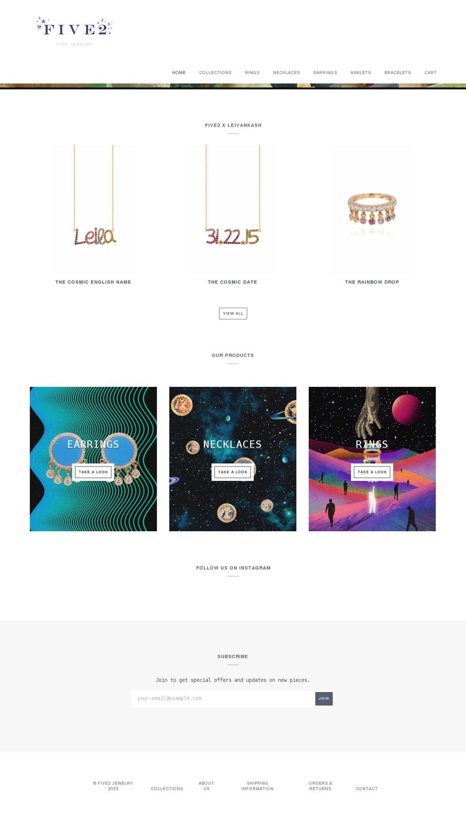 five2jewelry.com shopify website screenshot