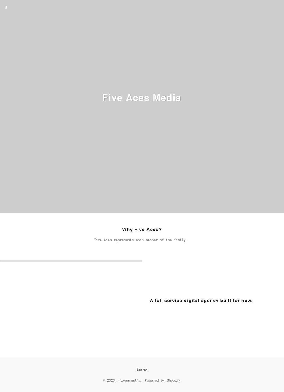 fiveacesllc.myshopify.com shopify website screenshot