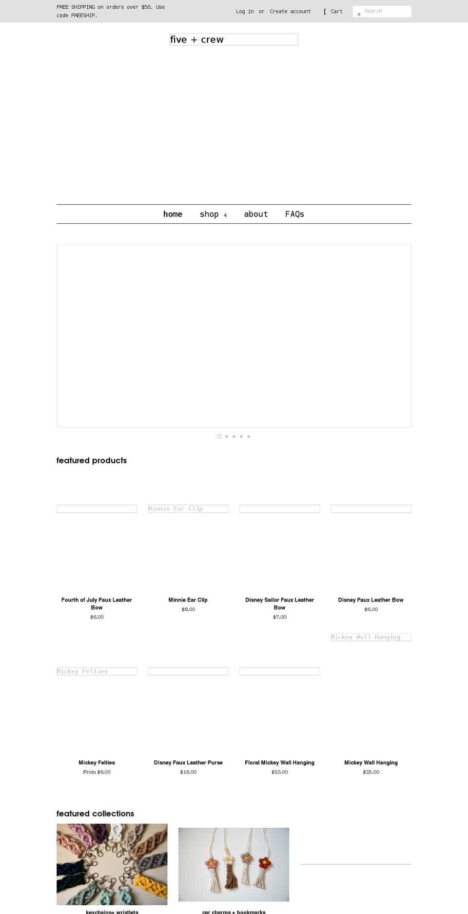 fiveandcrew.com shopify website screenshot