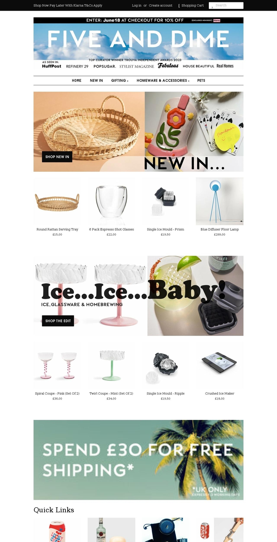 fiveanddime-interiors.com shopify website screenshot