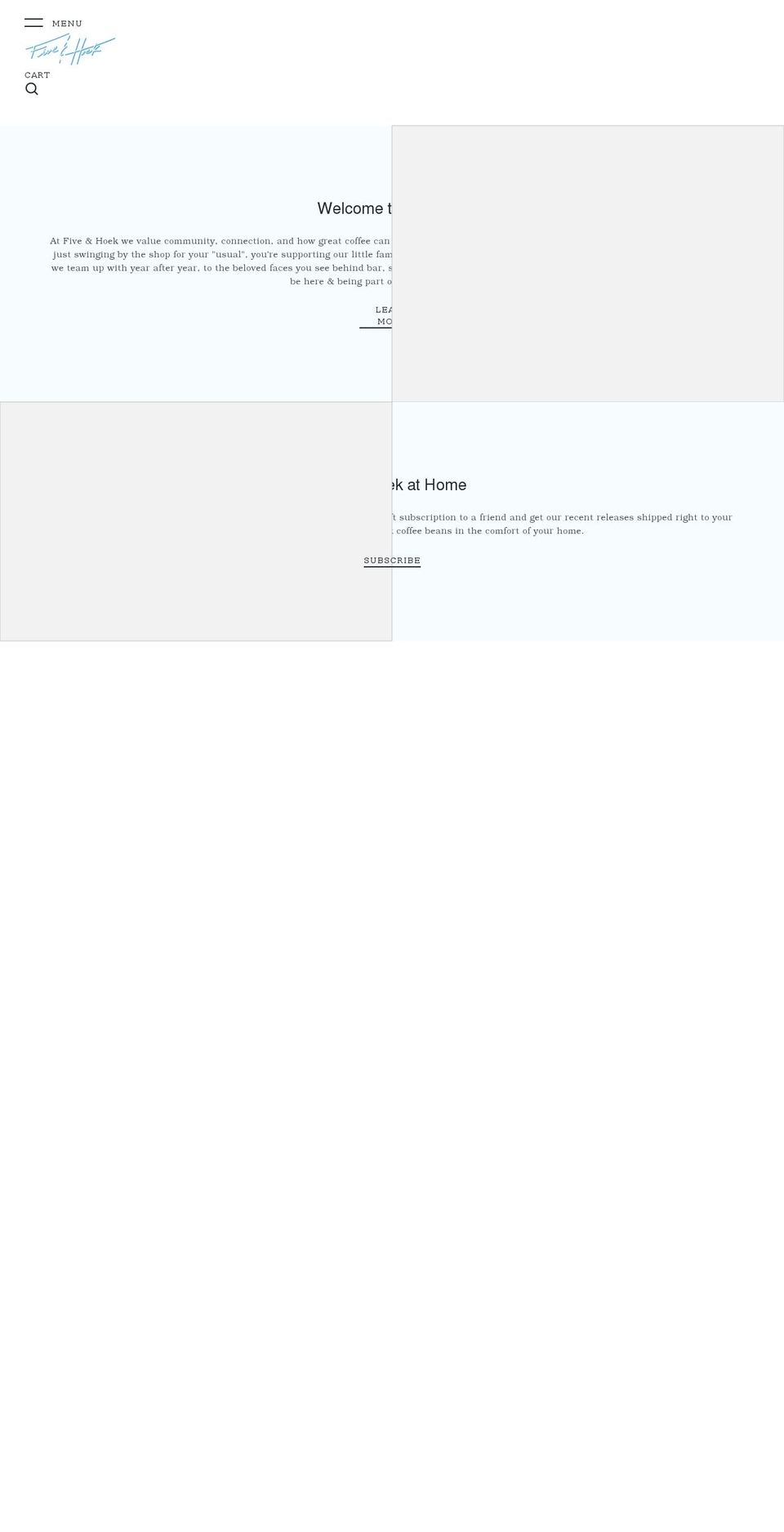 fiveandhoek.com shopify website screenshot