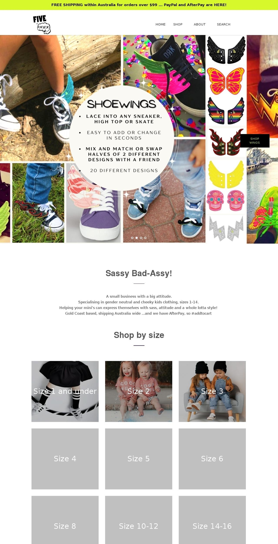 fiveandknux.com — Shopify storefront screenshot