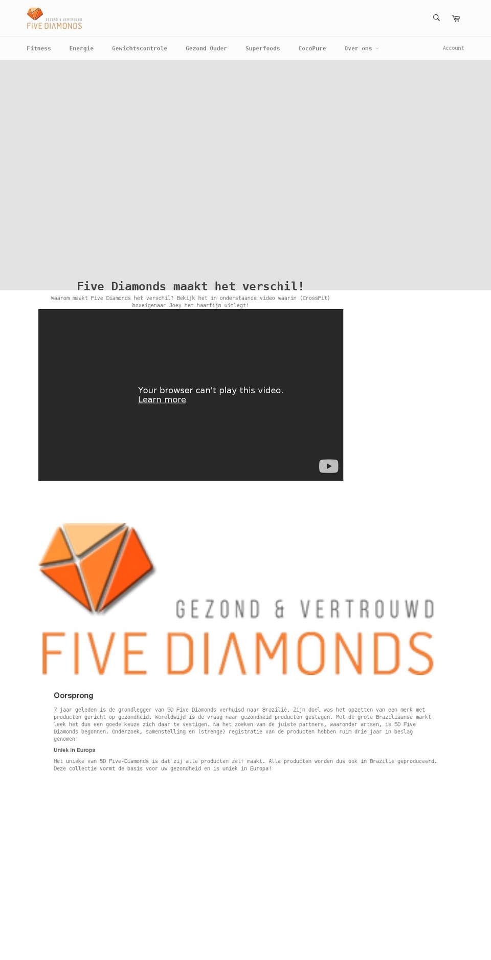 fivediamonds.nl shopify website screenshot