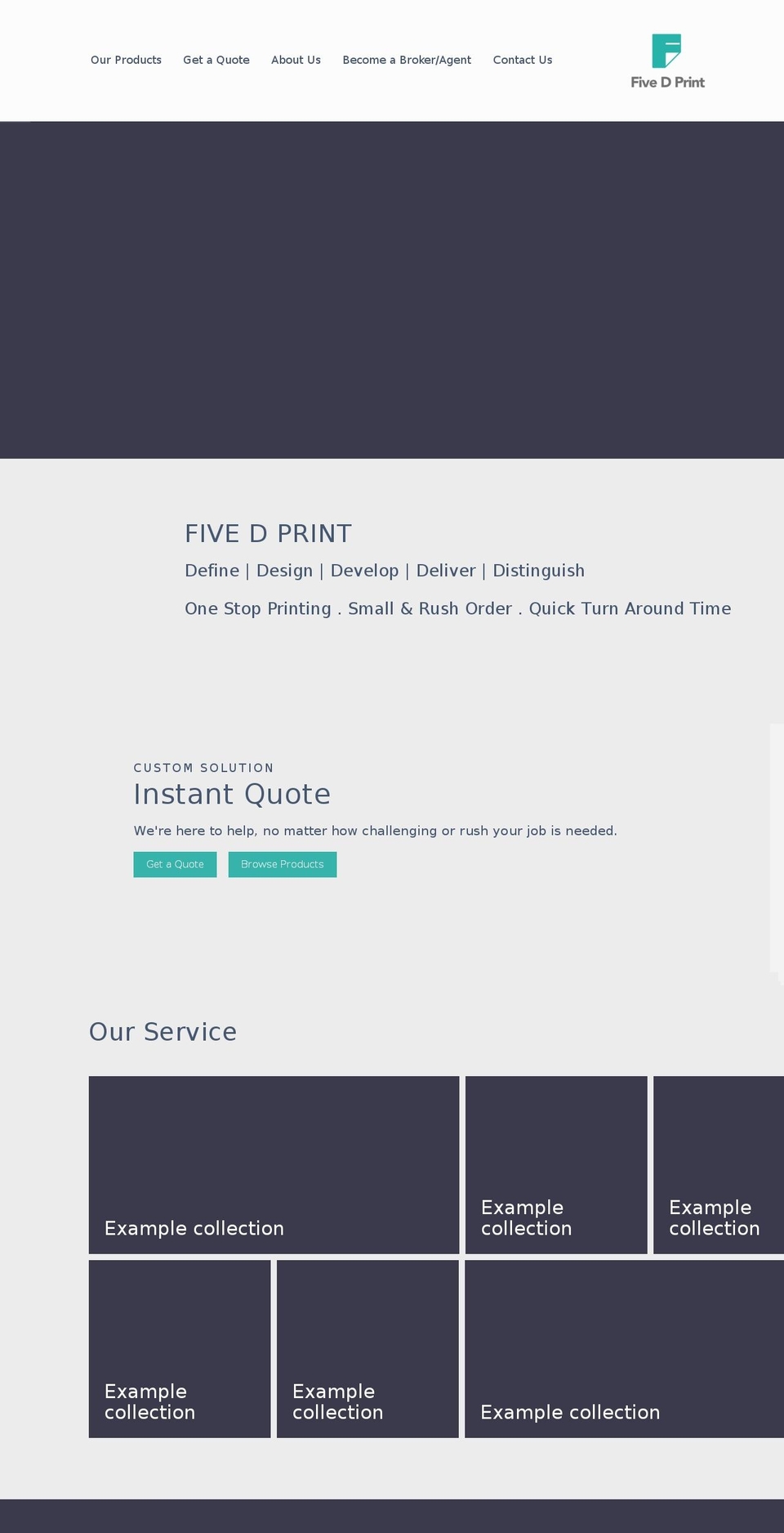 fivedprint.com — Shopify storefront screenshot