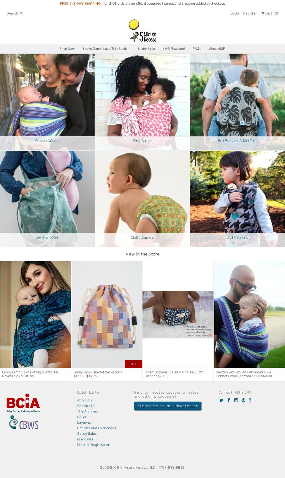 fiveminuterecess.com shopify website screenshot