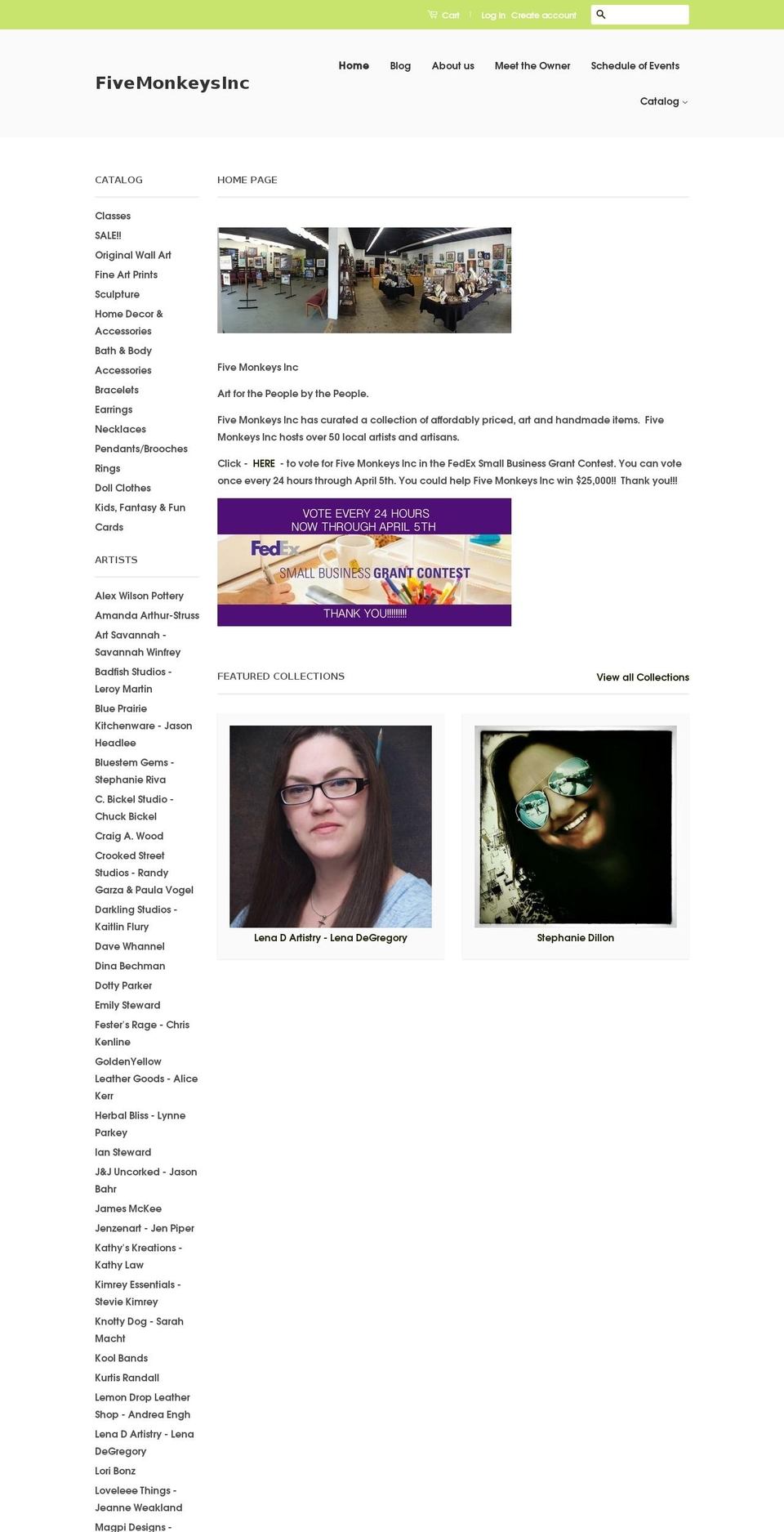 fivemonkeysinc.com shopify website screenshot