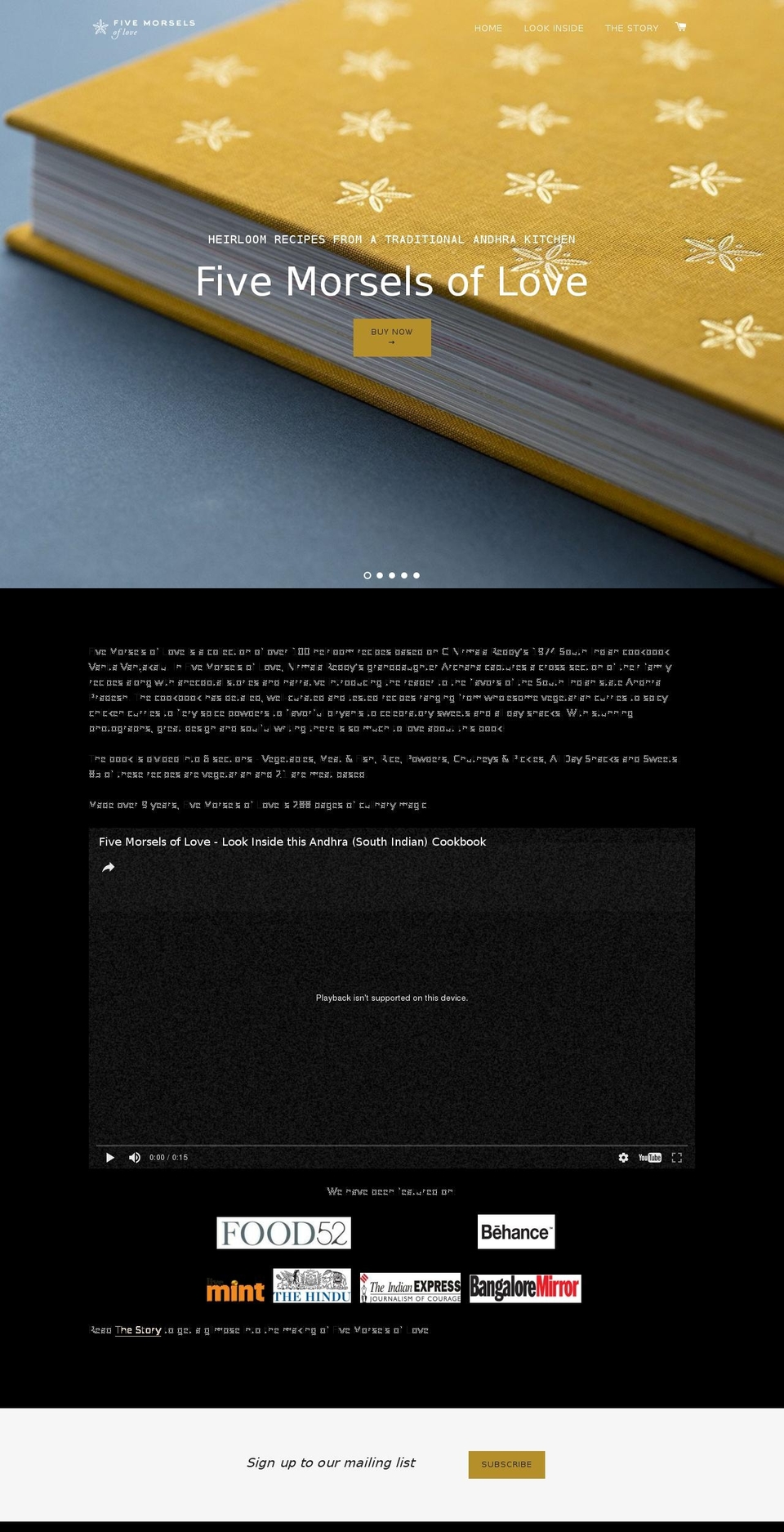 fivemorselsoflove.com shopify website screenshot