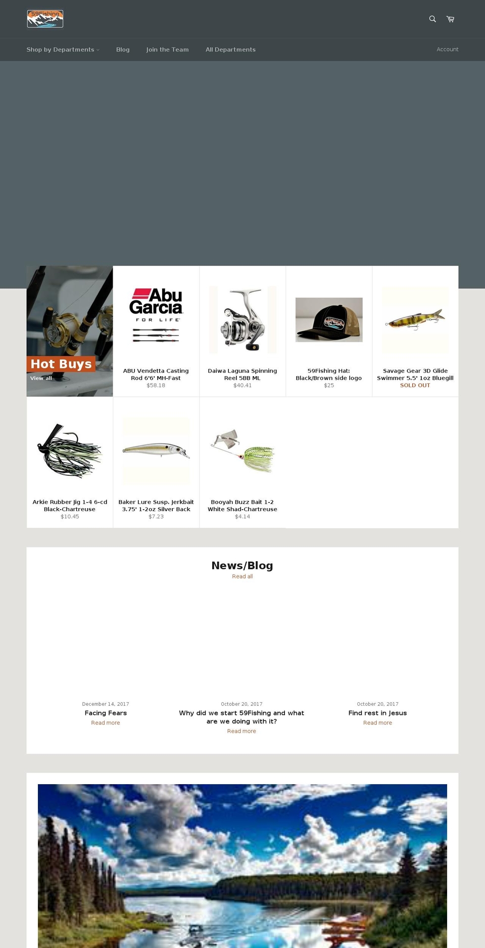 fiveninefishing.com — Shopify storefront screenshot