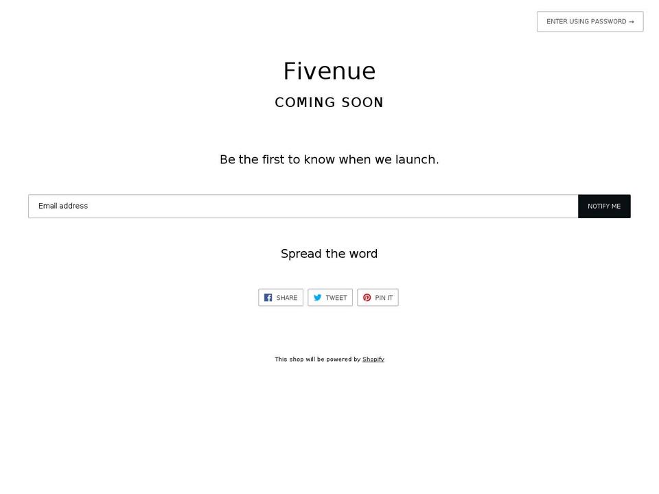 fivenue.com — Shopify storefront screenshot