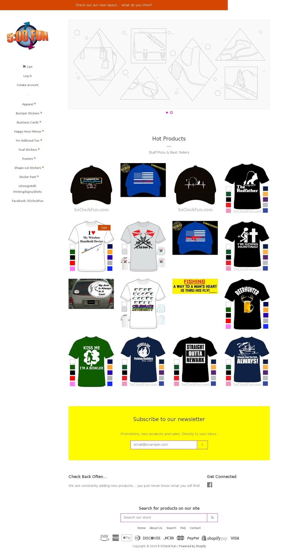 fiveoclockfun.com — Shopify storefront screenshot