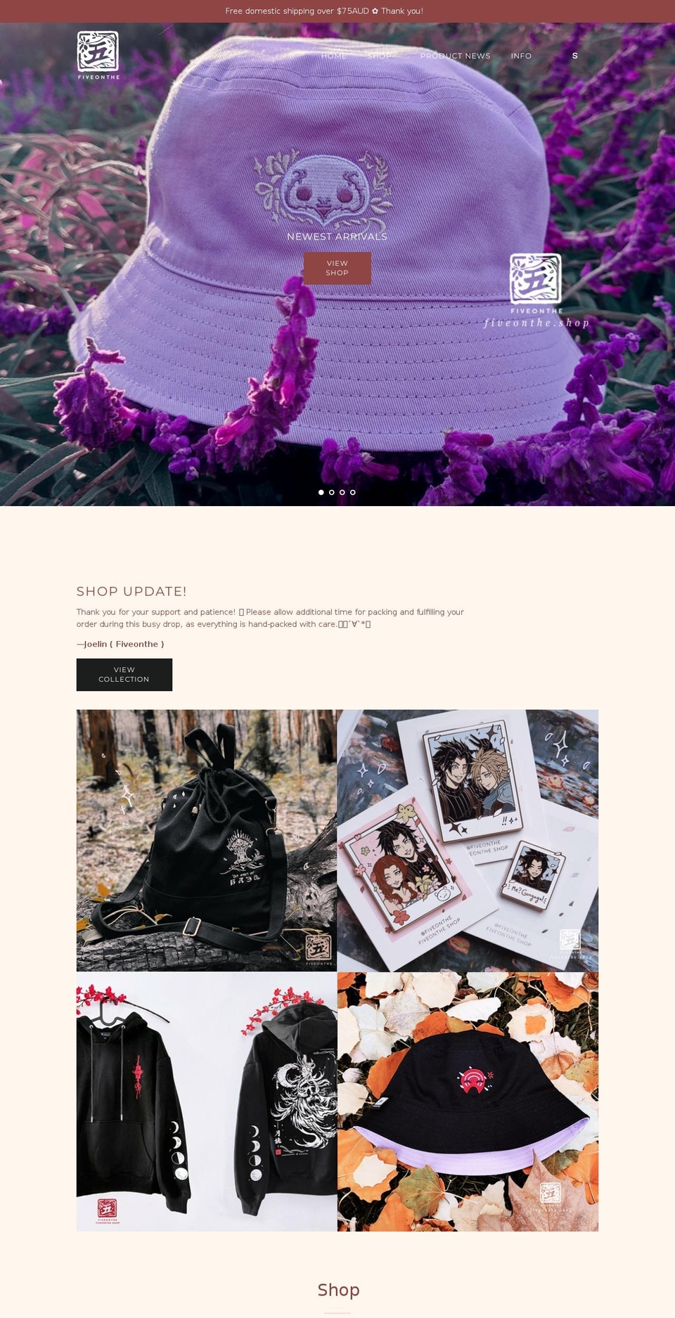 fiveonthe.shop shopify website screenshot