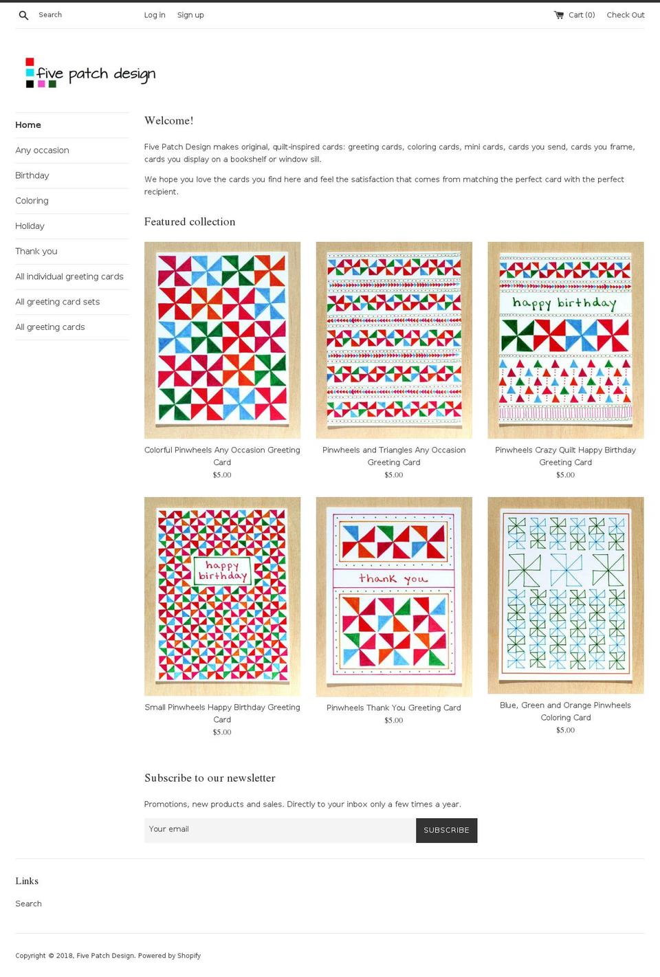 fivepatchdesign.com — Shopify storefront screenshot