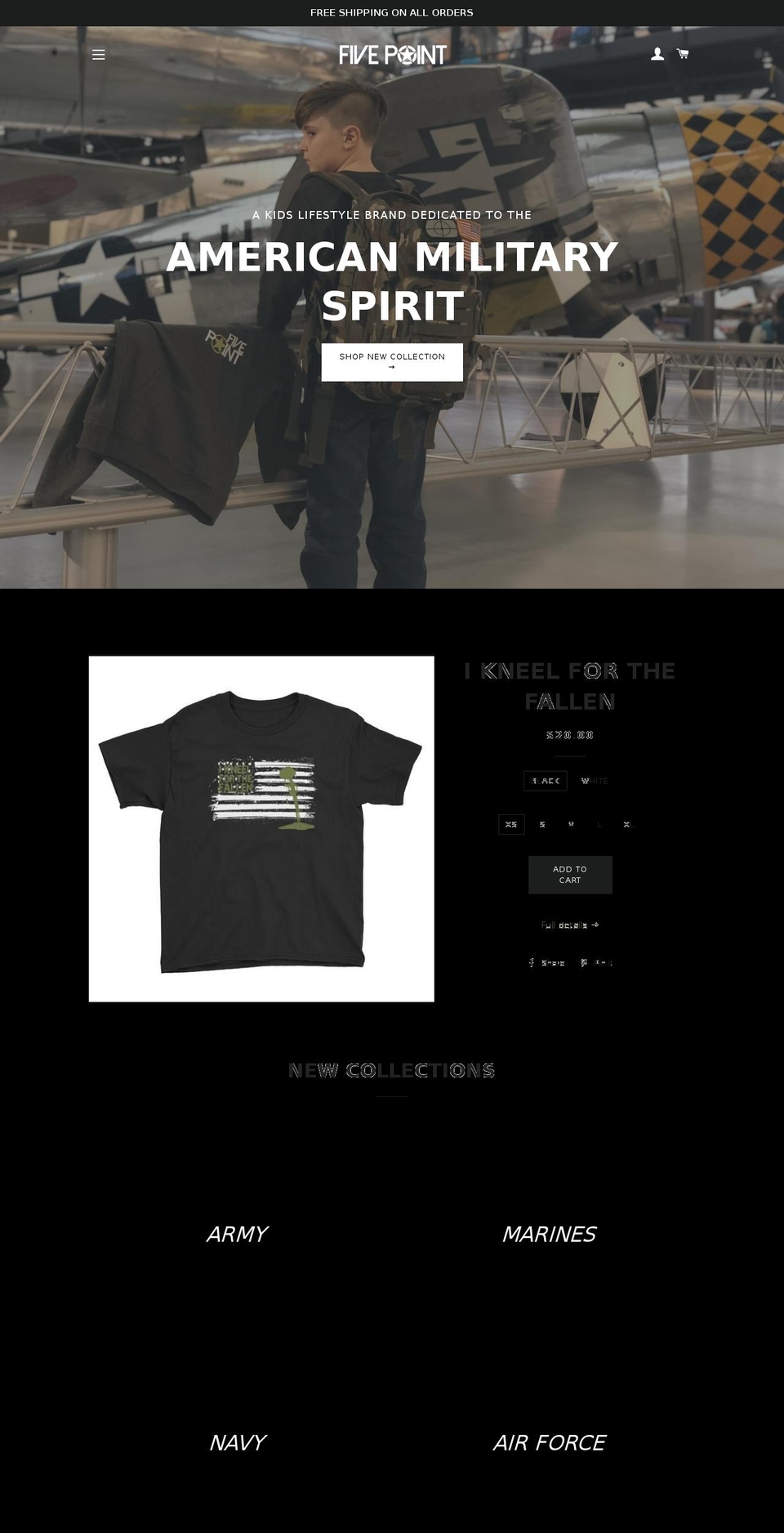 fivepointclothing.com — Shopify storefront screenshot