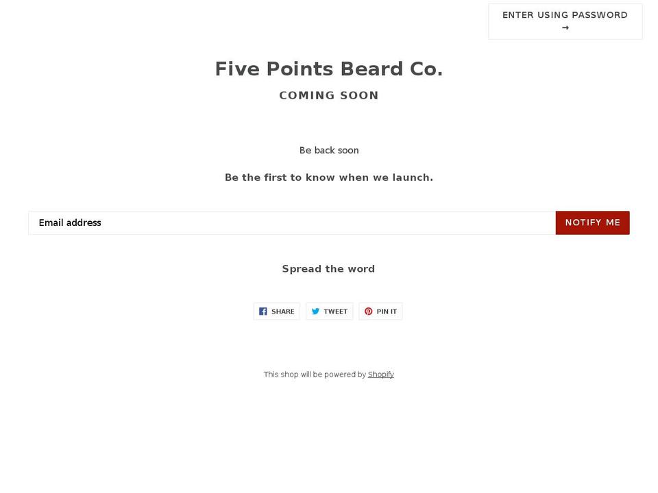 fivepointsbeard.com — Shopify storefront screenshot