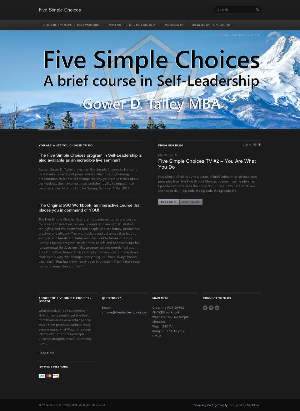 Technophile Shopify theme site example fivesimplechoices.com